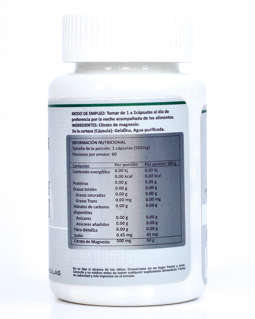 Citrato de Magnesio Mexica Nutrition 60 cápsulas